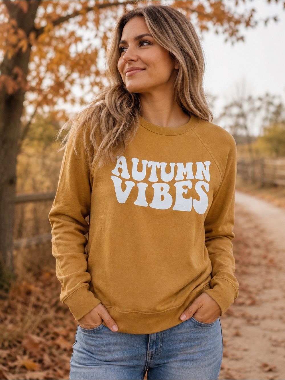 NEW Autumn Vibes Fall Sweatshirt Size S